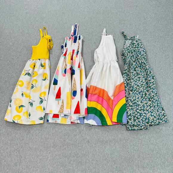 Shein Dress Bundle of 4 Girl SZ 7Y Colorful Sundress Sleeveless Stretch Pullover - Picture 1 of 14